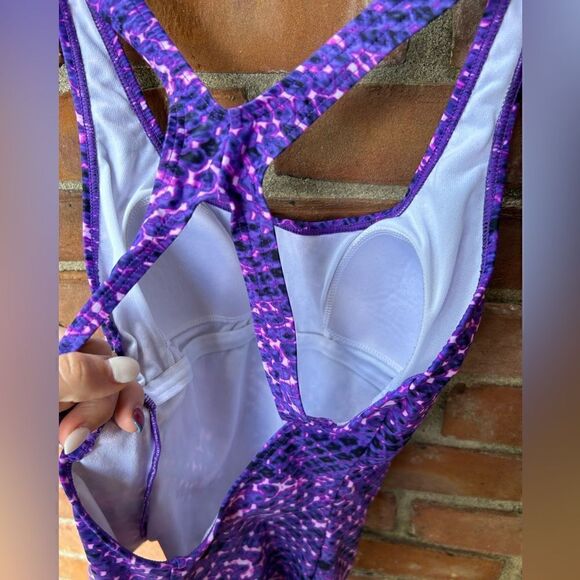 Speedo Purple Print Ultraback Racerback Swimsuit - Picture 7 of 7